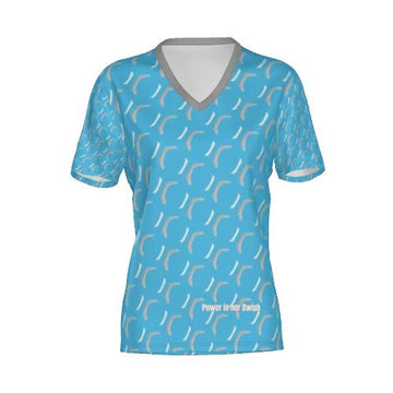 Blue Dimples SS V-Neck Golf Tee