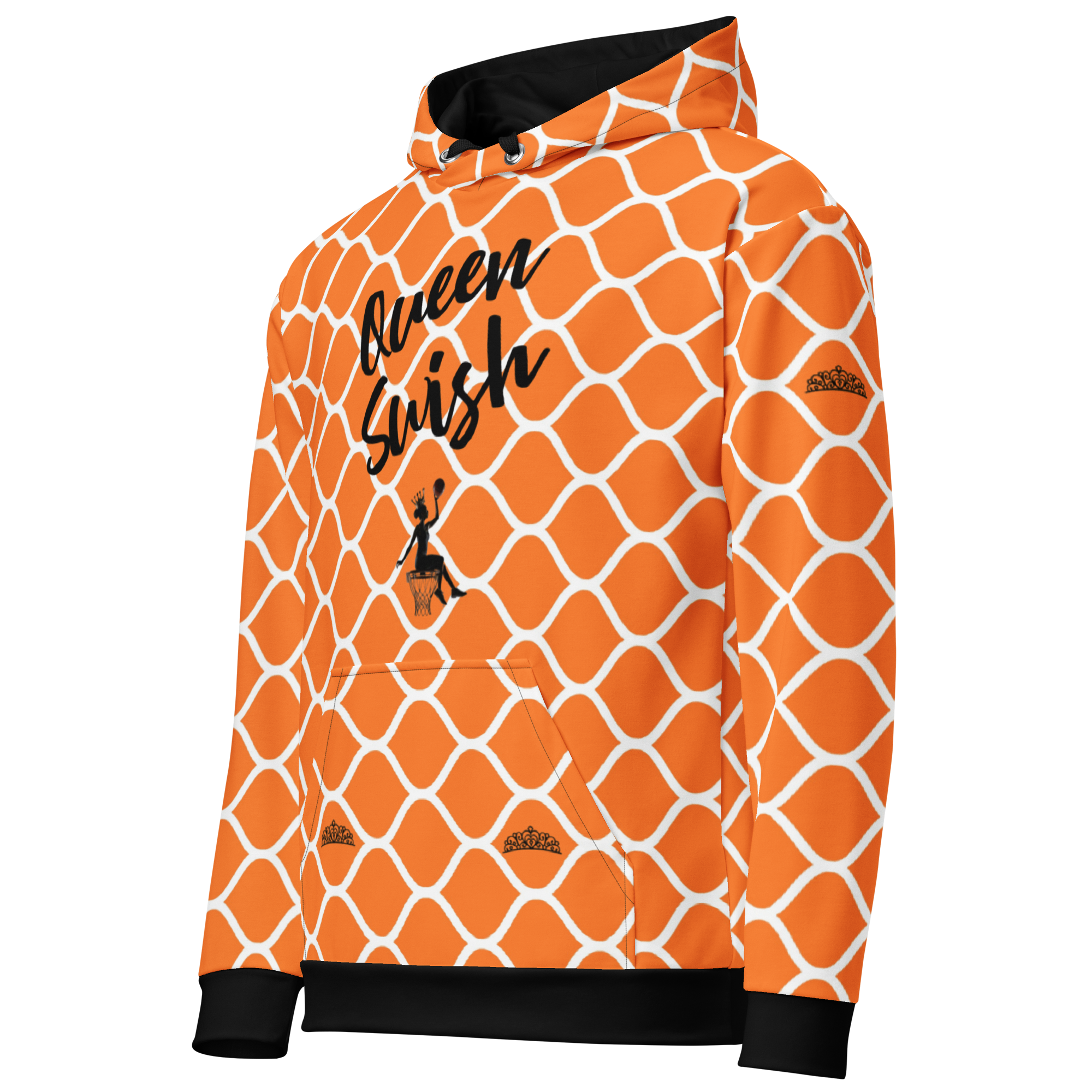 Queen Swish Orange Net Pullover Hoodie