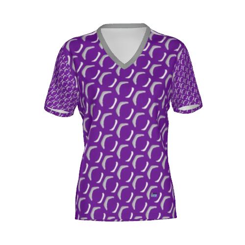 Royal Purple Dimples SS V-Neck Golf Tee