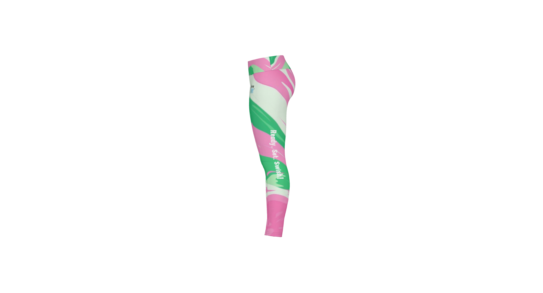 Pink and Green Swirl Graphic Leggings Pastel Pink and Green fashionable and comfortable Graphic Leggings. Crafted from a cotton feel fabric, these high-waisted cut 4-way stretch leggings will support you during workouts and casual strolls around town. You