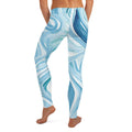 Blue Whirlwind Graphic Yoga Leggings Be comfortable in the Blue Whirlwind leggings made of polyester/spandex. They pair perfectly with the Blue Whirlwind Long Sleeve V-neck Tee. Women Go Swish