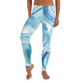 Blue Whirlwind Graphic Yoga Leggings Be comfortable in the Blue Whirlwind leggings made of polyester/spandex. They pair perfectly with the Blue Whirlwind Long Sleeve V-neck Tee. Women Go Swish