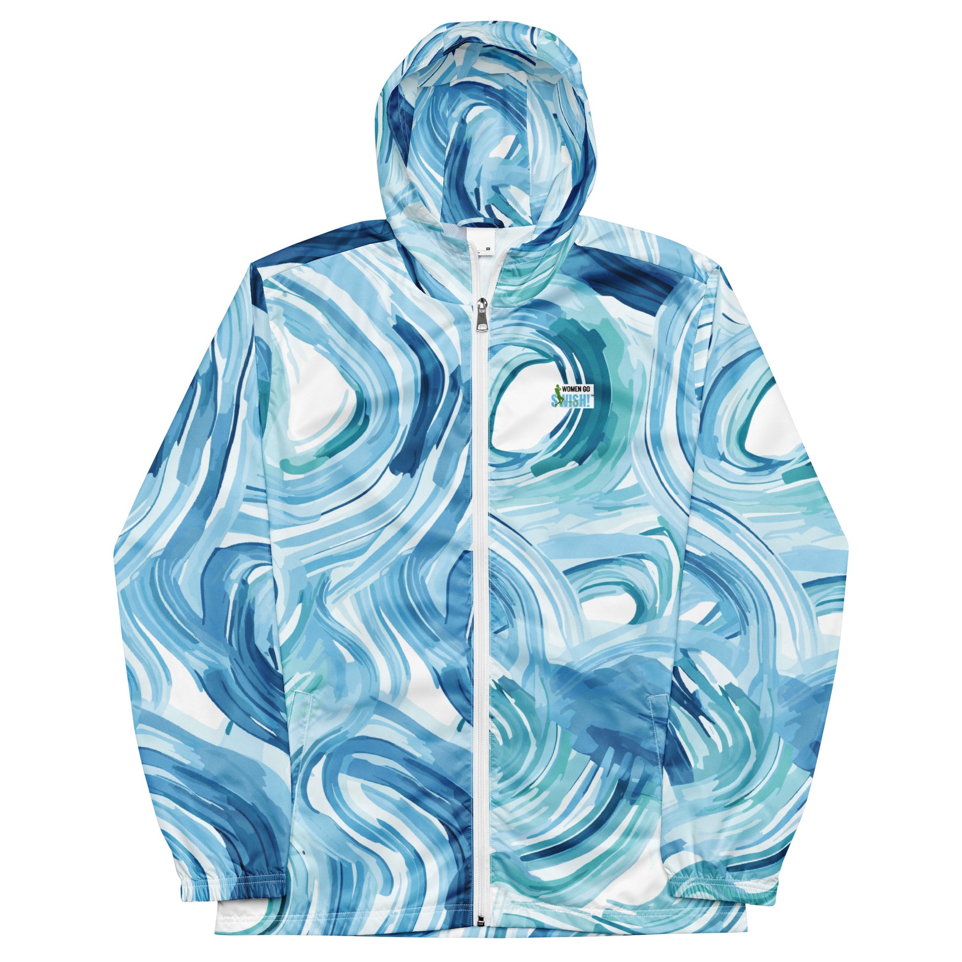 Lightweight Windbreaker - Blue Whirlwind Experience maximum comfort on windy, rainy, and sunny days with our Blue Whirlwind lightweight windbreaker! Made of water-resistant fabric and featuring a breathable mesh lining, this versatile windbreaker effortle