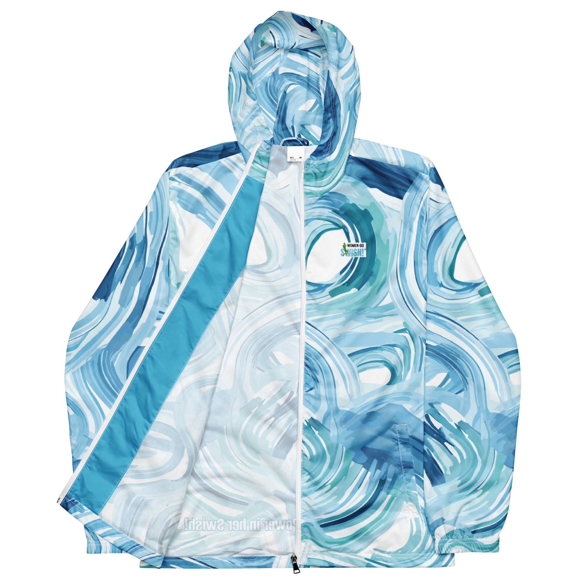 Lightweight Windbreaker - Blue Whirlwind Experience maximum comfort on windy, rainy, and sunny days with our Blue Whirlwind lightweight windbreaker! Made of water-resistant fabric and featuring a breathable mesh lining, this versatile windbreaker effortle