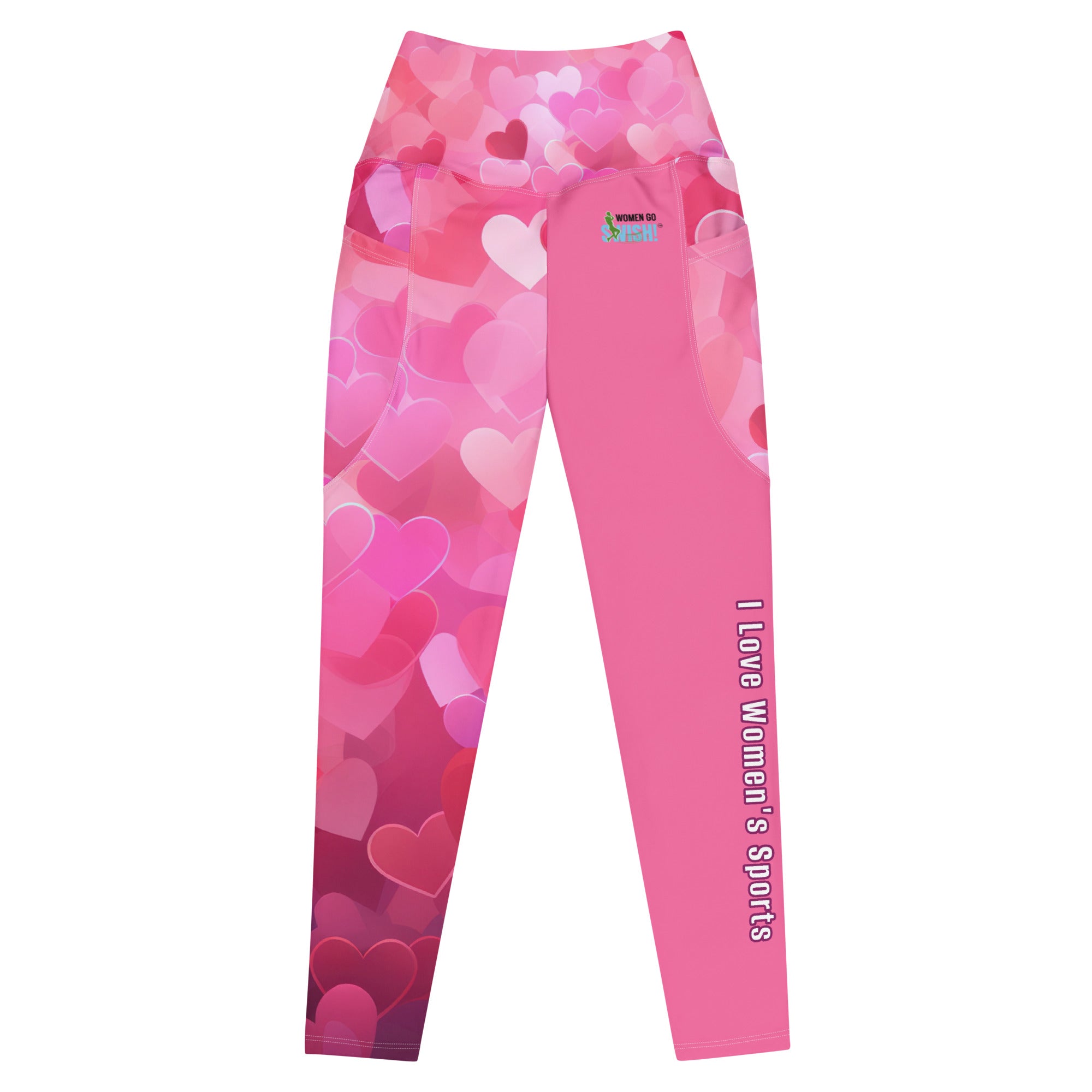 "I Love Women's Sports" Multi-pink Leggings with Pockets