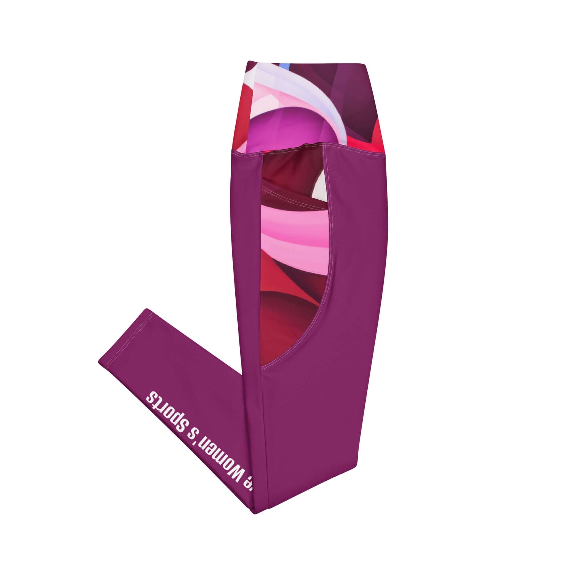 "I Love Women's Sports" Heart-Inspired Leggings with pockets Dazzling "I Love Women's Sports" leggings with a high-waisted design, two side pockets, & a semi-compressing fit. Wear your love for women's sports in style. Women Go Swish