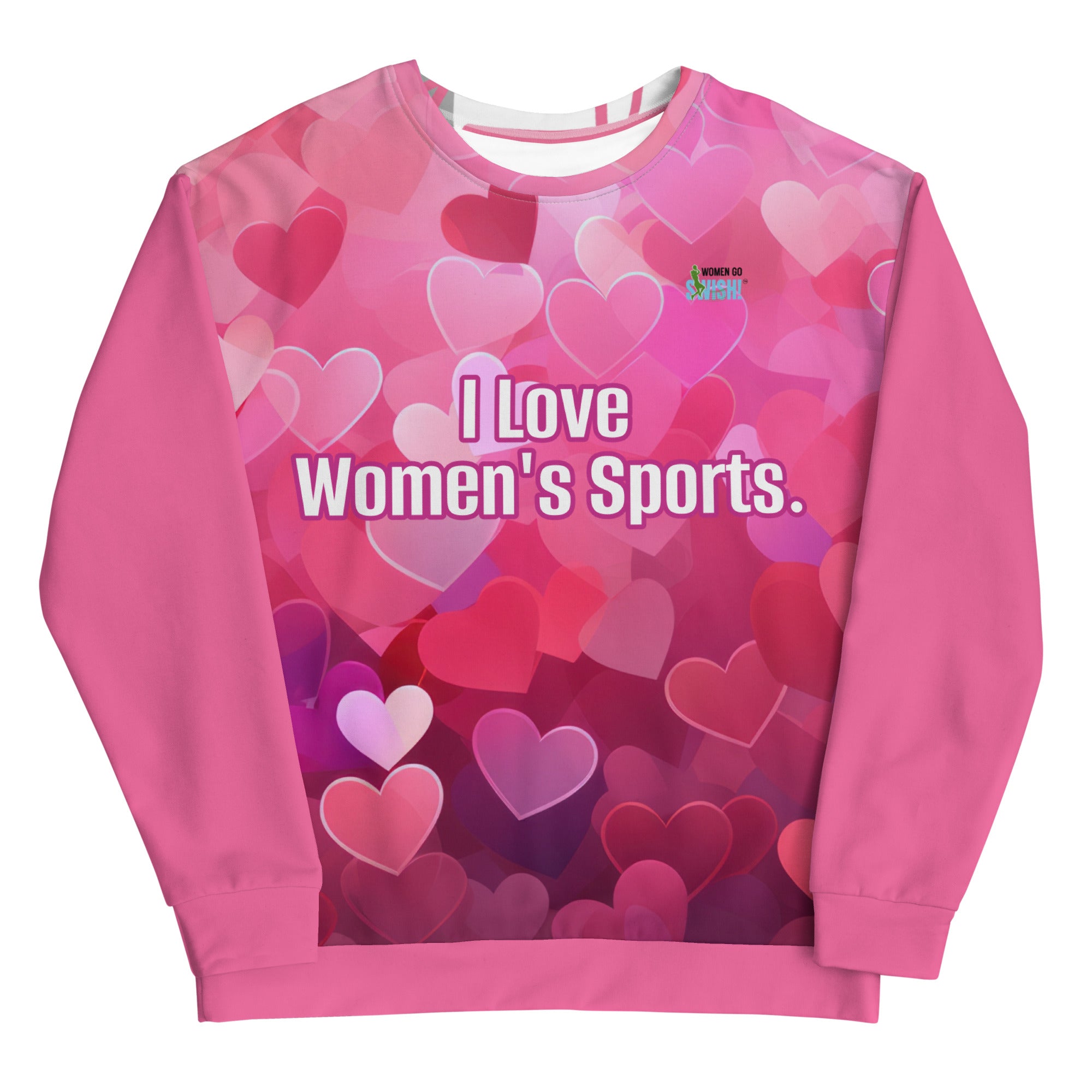 "I Love Women's Sports" Multi Pink Long Sleeve Sweatshirt