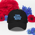 I Love Women's Sports Baseball Cap Some call it a Baseball Cap, we call it a Crown! The embroidered I Love Women's Sports Baseball Cap comes in various colors to match your style and sits on your head just like a crown, thanks to the adjustable strap. Tip
