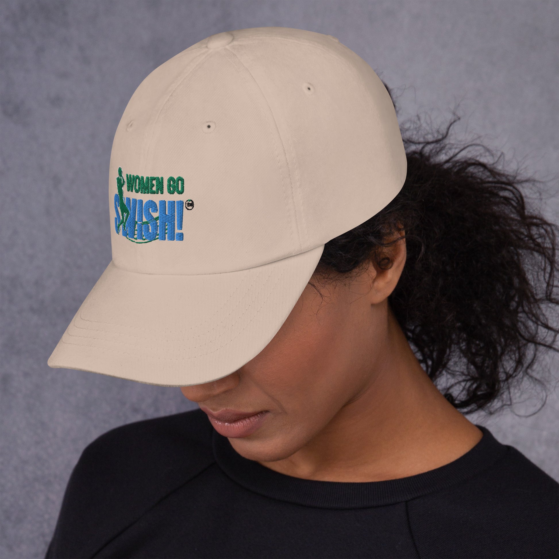 Women Go Swish Logo Baseball Cap Make a stylish statement with the Women Go Swish Logo Baseball Cap! With multiple colors available, it pairs perfectly with your Women Go Swish apparel. With a 100% chino cotton twill, unstructured 6-panel construction, an