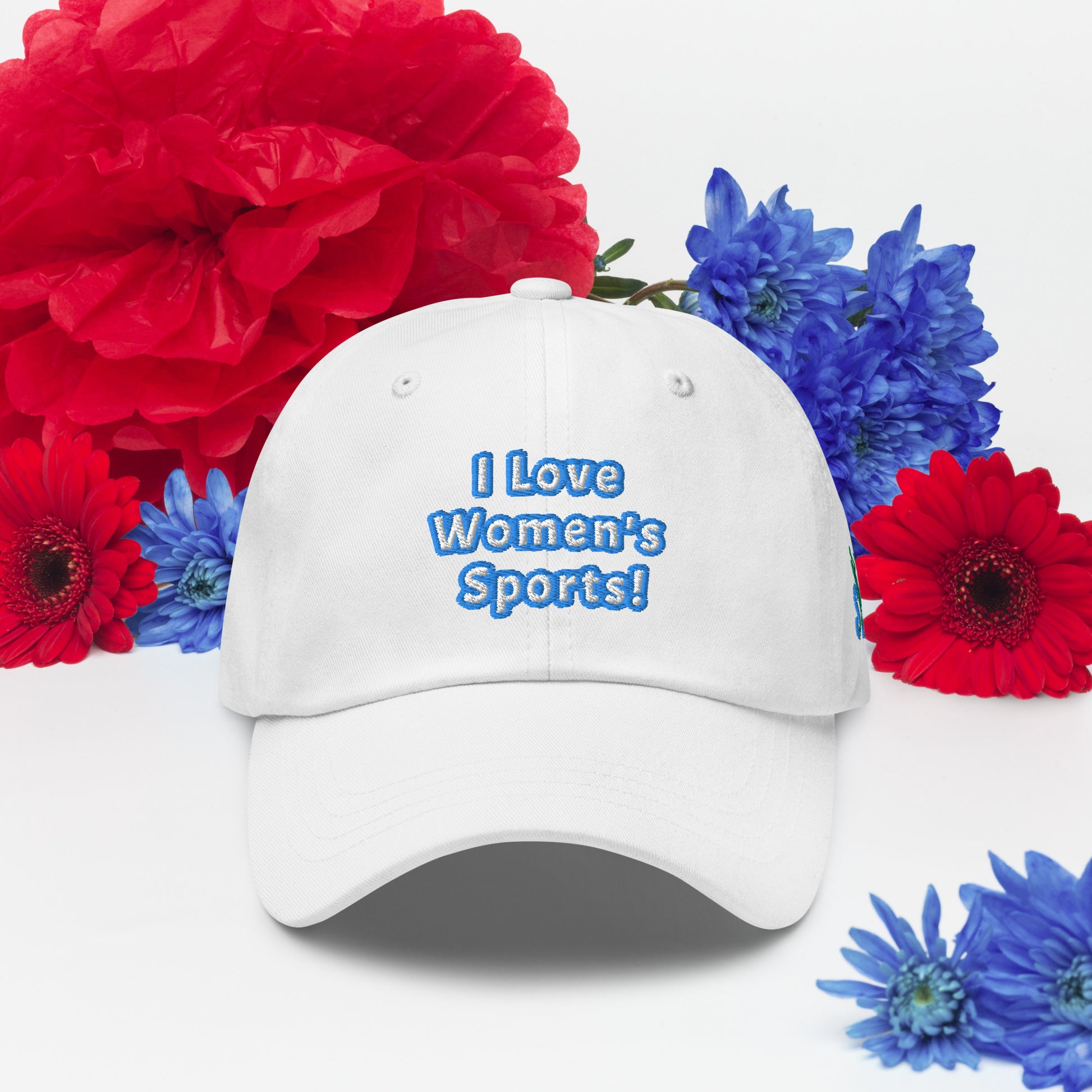 I Love Women's Sports Baseball Cap Some call it a Baseball Cap, we call it a Crown! The embroidered I Love Women's Sports Baseball Cap comes in various colors to match your style and sits on your head just like a crown, thanks to the adjustable strap. Tip