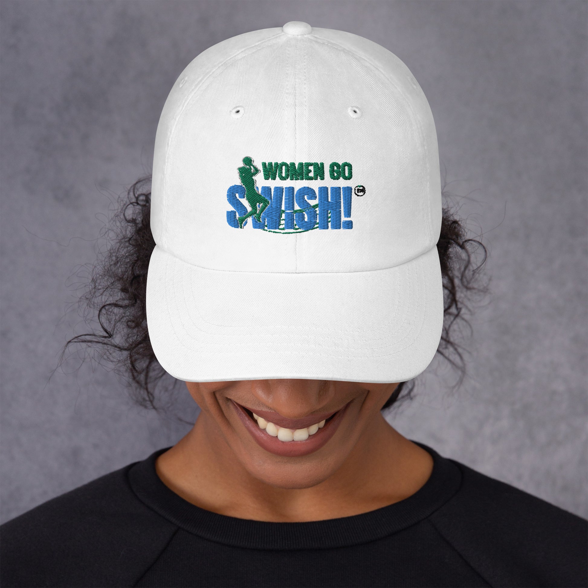 Women Go Swish Logo Baseball Cap Make a stylish statement with the Women Go Swish Logo Baseball Cap! With multiple colors available, it pairs perfectly with your Women Go Swish apparel. With a 100% chino cotton twill, unstructured 6-panel construction, an