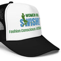 Women Go Swish Embroidered Trucker Hat Add a touch of fashion to your look with this stylish Women Go Swish embroidered foam trucker hat! Made with high-quality polyester and foam, it has a premium appearance and sensation. With an adjustable snap and mes